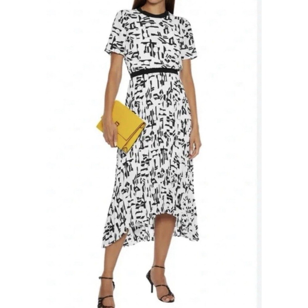 MAJE Rosyla Pleated Midi Dress  $445 Size 40 US Large